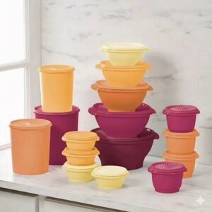 Tupperware Servalier Food Storage Container Set Brand New Complete Set
